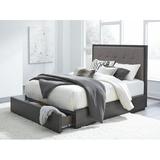 Joss & Main Eloise Tufted Storage Platform Bed Wood & /Upholstered/Polyester in Brown/Gray | 56 H x 59 W x 82 D in | Wayfair