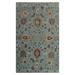 Blue/Brown 18 x 0.38 in Area Rug - Charlton Home® Acaia Floral Handmade Tufted Wool Area Rug Wool | 18 W x 0.38 D in | Wayfair