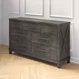 Kilby 7 Drawer 62" W Solid Wood Double Dresser Wood in Brown Laurel Foundry Modern Farmhouse® | Wayfair 243428F708884700B3CA7AC116D4FFD8