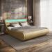 Orren Ellis Low Profile Platform Bed Upholstered/Metal/Faux leather in Yellow | California King | Wayfair F15ACCAAE4CE4D7F8974170ABFA0FA0B