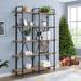 17 Stories Mahnoor Iron Etagere Bookcase Wood in Black/Brown | 79.9 H x 60 W x 13 D in | Wayfair 06B036DE334441BCA34BF36766243A5E