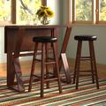 Andover Mills™ Admiranda 3 - Piece Counter Height Solid Wood Dining Set Wood/Upholstered in Brown | 36.22 H in | Wayfair