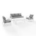 Wade Logan® Mosier Outdoor 4 Piece Sofa Seating Group w/ Cushions Metal in Blue/White | 32 H x 79 W x 30.5 D in | Wayfair