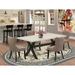 Wildon Home® Aten 5 - Piece Rubberwood Solid Wood Dining Set Wood/Upholstered in White/Black/Brown | Wayfair 9CC53AF9FFFD4B80910FFEAFF1209B33