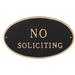 Red Barrel Studio® Large Oval No Soliciting Statement Plaque Sign Metal | 6 H x 10 W x 0.25 D in | Wayfair 4CDE30F9C92B4BFFB98E3BD8A656A117