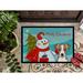 The Holiday Aisle® Balley Snowman w/ Jack Russell Terrier Non-Slip Outdoor Door Mat Synthetics | 18 W x 27 D in | Wayfair