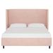 Joss & Main Tilly Upholstered Low Profile Platform Bed Upholstered, Wood in Pink/White | 47 H x 77 W x 89 D in | Wayfair