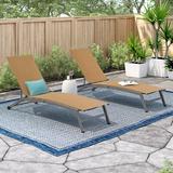 Zipcode Design™ Dupree 77.56" Long Reclining Chaise Lounge Set, Polyester in Orange/Gray | 36.22 H x 25.2 W x 77.56 D in | Outdoor Furniture | Wayfair