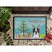 The Holiday Aisle® Pearlotta Christmas Tree & Boston Terrier Non-Slip Outdoor Door Mat Synthetics | Rectangle 1'6" x 2'3" | Wayfair