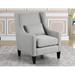 Armchair - Red Barrel Studio® Brettney 73.66Cm Wide Armchair Linen in Gray/White/Brown | 39 H x 29 W x 31 D in | Wayfair