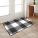 White 36 x 0.25 in Area Rug - My Magic Carpet Buffalo Plaid Black & Plaid Flatweave Black/Area Rug Polyester | 36 W x 0.25 D in | Wayfair 361458WEB