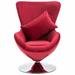 Club Chair - George Oliver Swivel Accent Chair Armchair Upholste Club Chair w/ Egg Shape Velvet in Red | 33.9 H x 25.2 W x 25.2 D in | Wayfair