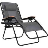 Arlmont & Co. Alexandre Reclining Zero Gravity Chair w/ Cushion Metal in Gray/Black | 45.3 H x 27.5 W x 29.5 D in | Wayfair