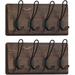 Hiroko Solid Wood 4 - Hook Wall Mounted Coat Rack Wood/Metal in Brown Laurel Foundry Modern Farmhouse® | 5.96 H x 14.96 W x 0.79 D in | Wayfair