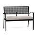 Woodard New Century Garden Outdoor Bench Metal in Black | 34 H x 43.75 W x 23.75 D in | Wayfair 930004ST-92-87N