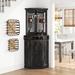 Sand & Stable™ Adam 72" Height Corner Bar w/ Wine Storage Wood in Gray/Black | 72.4 H x 23.62 D in | Wayfair D92328CF61D84F0FA8BD562255C38D26