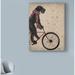 Winston Porter 'Schnauzer on Bicycle, Black' Graphic Art Print on Wrapped Canvas in Gray/Green/Red | 19 H x 14 W x 2 D in | Wayfair