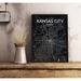 Williston Forge Kansas City City Map Graphic Art Print Poster in Paper in Black | 17 H x 11 W x 0.05 D in | Wayfair WLFR5160 43628984