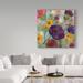 Winston Porter 'Morning Floral Crop' Acrylic Painting Print on Wrapped Canvas in Blue/Brown/Gray | 14 H x 14 W x 2 D in | Wayfair