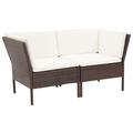 VidaXL 6 Piece Sectional Sofa w/ Coffee Table Rattan Wood in White/Brown | 13.8 H x 23.6 W x 23.6 D in | Outdoor Furniture | Wayfair 48939
