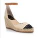 Tory Burch Shoes | Host Pick Tory Burch Cap Toe Espadrille Wedges | Color: Black/Cream | Size: 9.5