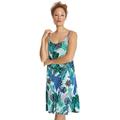 Plus Size Women's Knit Tank dress by ellos in Blue Green Fern Print (Size M)