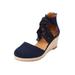 Extra Wide Width Women's The Sabine Espadrille by Comfortview in Navy (Size 7 1/2 WW)