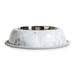 Dining In Stainless-Steel with Marble-Printed Melamine Base Dog Bowl, 6.35 Cups, Large, White