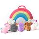 PixieCrush Unicorn Toys Stuffed Animal Gift Plush Set with Rainbow Case - 5 Piece Stuffed Animals with 2 Unicorns, Kitty, Puppy, and Narwhal - Toddler Gifts for Girls Aged 3, 4, 5 ,6 ,7, 8 yr olds