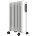 MYLEK Oil Filled Radiator - Electric Heater 2000W - Portable With Adjustable Thermostat & 3 Heat Settings - Tip-Over Protection, Thermal Safety Cut Out - Low Energy Efficient (2kW)