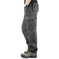 lilychan Men's Lightweight Cargo Trouser Army Combat Work Trouser Casual Pants with 6 Pocket (42, Grey)