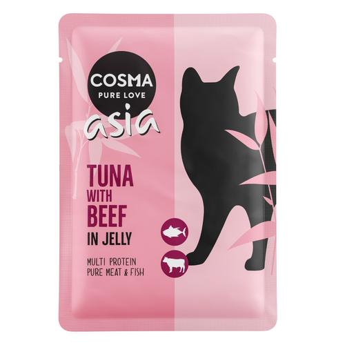24 x 100g Thunfisch & Rind Pouch Cosma Asia Katzenfutter nass