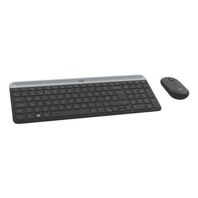 Logitech Kabelloses Tastatur-Maus-Set »MK470 Slim Combo« grau