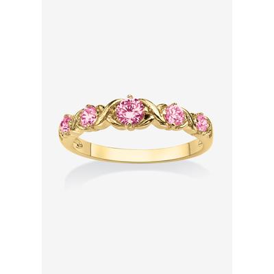 Women's Yellow Gold-Plated Simulated Birthstone Ring by PalmBeach Jewelry in June (Size 10)