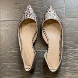 J. Crew Shoes | J. Crew Glitter D’orsay Pointy Toe Flats | Color: Gold/Silver | Size: 6.5