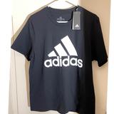 Adidas Shirts | Adidas Mens Tee Shirt Sz Large Nwt Black | Color: Black/White | Size: L