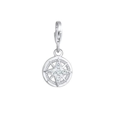 Nenalina - Kompass Maritim Kristalle 925 Silber Charms & Kettenanhänger 1 ct Damen