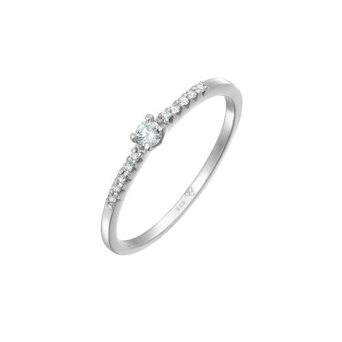 Elli DIAMONDS – Elli DIAMONDS Ring Diamant Verlobung Hochzeit (0.11 ct) 585 Weißgold Ringe Damen