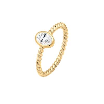 Elli PREMIUM - Elli PREMIUM Ring Verlobung Topas Edelstein Gedreht 925er Silber Ringe 1 ct Damen