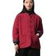 LZJN Women's Quilted Lightweight Jacket Coat Chinese Tang Suit Style Cotton Linen Short Coats with Pockets (8123 Wine Red, One Size)