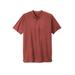 Men's Big & Tall Boulder Creek® Heavyweight Longer-Length Short-Sleeve Henley Shirt by Boulder Creek in Desert Red (Size 6XL)