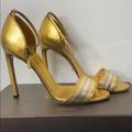 Gucci Shoes | Gucci Open Toe Stiletto | Color: Gold/Silver | Size: 7