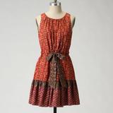 Anthropologie Dresses | Anna Sui For Anthropologie Fiery Tiers Dress | Color: Orange/Red | Size: 2