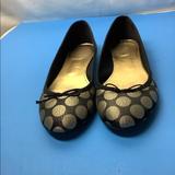 J. Crew Shoes | J Crew Gold Circle Fabric Flats | Color: Black/Gold | Size: 8