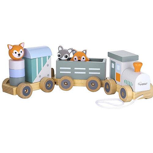 Holz-Eisenbahn Spielzeugeisenbahnen bunt