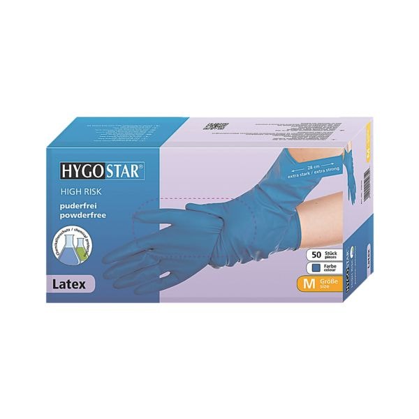 Franz Mensch 50 Chemikalienschutzhandschuh HIGH RISK Größe L Latex blau Image