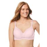 Plus Size Women's Stay-Cool Wireless T-Shirt Bra by Comfort Choice in Shell Pink (Size 40 DDD)