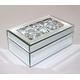 QMDECOR Luxury Silver Crushed Diamond Glass Mirrored Jewelry Box Organizer Storage Jewelry Box For Women