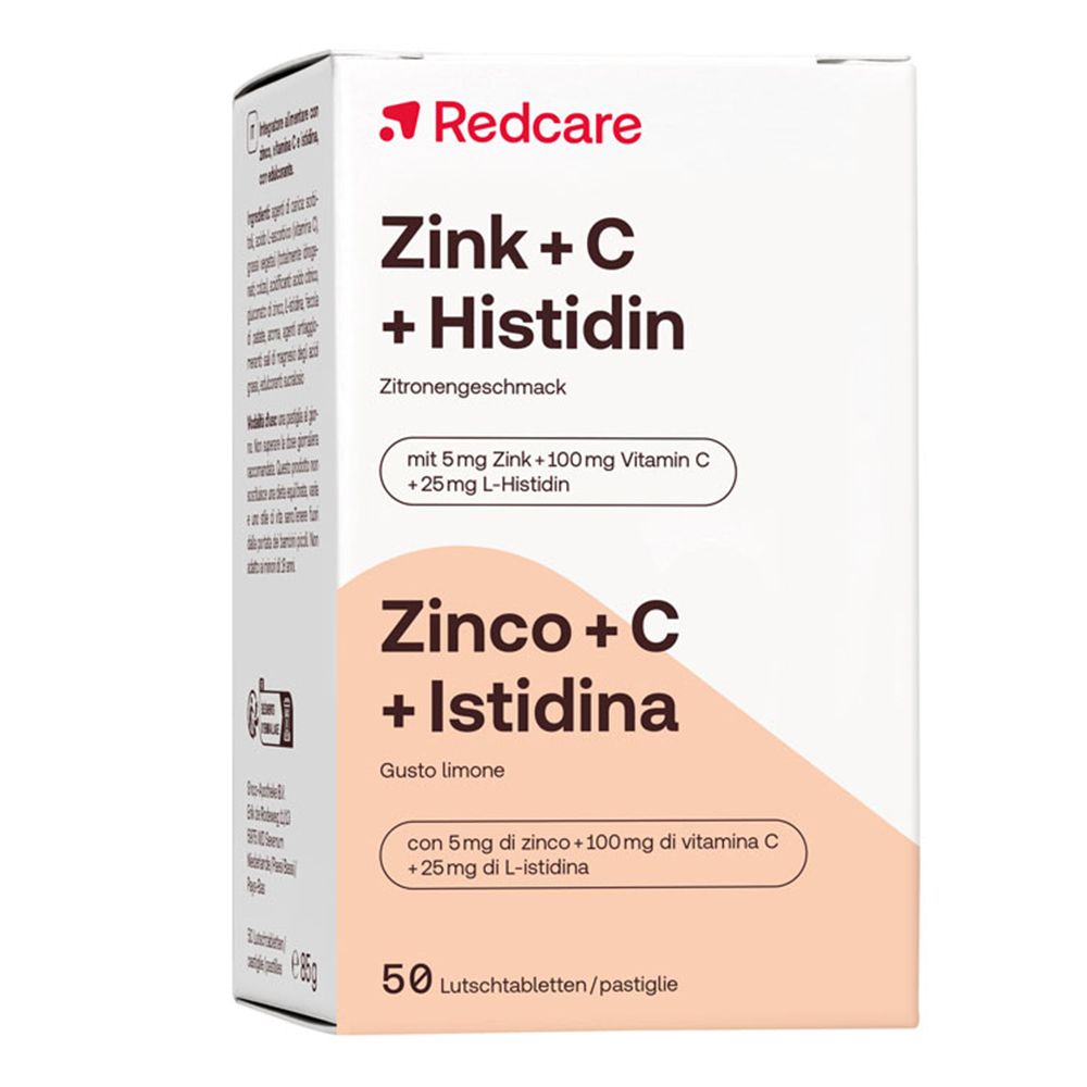 Redcare Zinco + Vitamina C Istidina 50 pz Compresse orodispersibili