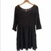 Free People Dresses | Free People Black Lace Lined Skater Dress Sz M | Color: Black | Size: M